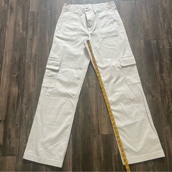Abercrombie Kids Cream Adjustable Waist Mid Waist Wide Leg Cargo Pants long17/18 - Picture 13 of 13